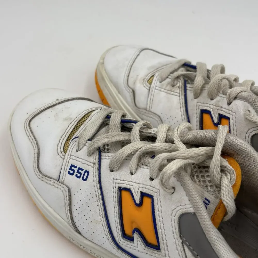 New Balance 550 Women’s Size 6.5 D White And Yellow Sneakers BB550WTO Used